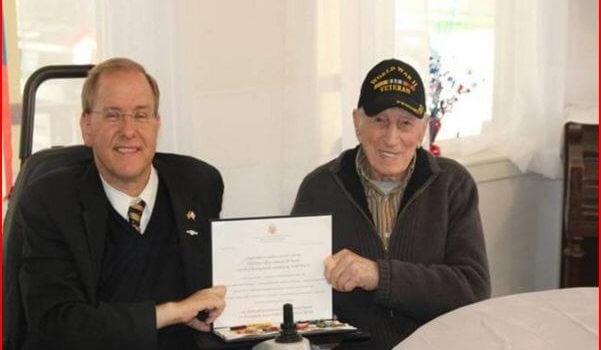 Patch: Langevin Presents Medals To World War II Sailor